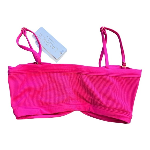 L*Space Ribbed Maya Bikini Top - Bougainvillea NWT - Picture 6 of 7